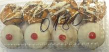 Mini muffins with white chocolate glaze