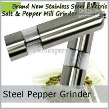 STAINLESS STEEL ELECTRIC PEPPER MILL GRINDER with LIGHT