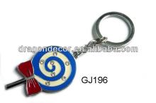 Fancy cute design sweet lollipop with bowknot alloy key chain