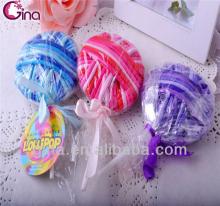colorful lollipop candy design 24pcs elastic hair band metal knot hair ring for girl