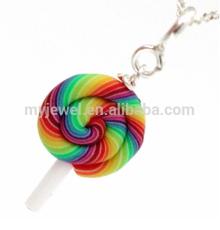rainbow lollipop necklace