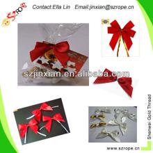 lollipop bow tie,pre made ribbon bow with wire twist for lollipop