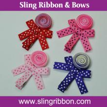 Lollipop Ribbon Flower With Double Prong Aligator Hair Clips