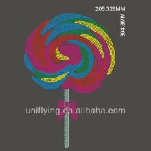 Sweet lollipop rhinestone crystal iron on motifs