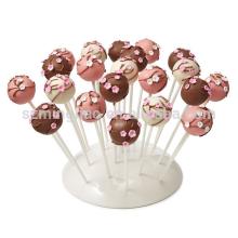 Cute white acrylic cake Pop stand, acrylic lollipop display stand