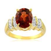 10K Cinnamon Zircon & White Sapphire Gold Ring