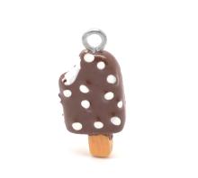 Sweet Lovely Resin Chocolate Ice Cream Bar Charm Pendants 24x10mm(1"x3/8"), sold per pack