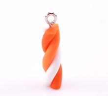 10pcs, Sweet Lovely Orange Polymer Clay Marshmallow Candy Charm Pendants 21mmx6mm( 7/8"x 2/8&qu