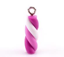 10pcs, Sweet Lovely Purple Polymer Clay Marshmallow Candy Charm Pendants 21mmx6mm( 7/8"x 2/8&qu