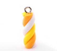 10pcs, Sweet Lovely Yellow Polymer Clay Marshmallow Candy Charm Pendants 21mmx6mm( 7/8"x 2/8&qu