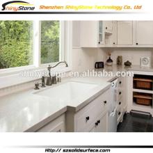 Elegant chain shop composite solid surface melamine kitchen cabinet dark chocolate
