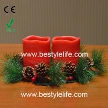 Cinnamon Scented Candles With Christmas Pinecone Wreath