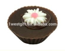 Chocolate cake  soap  with a pink heart,c12