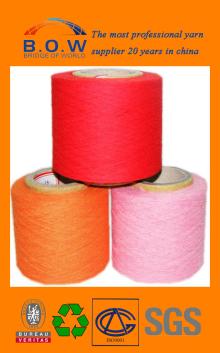 70/30 4.8S saffron yellow open end/oe recycle cotton yarn for gloves by cotton yarn waste recycling