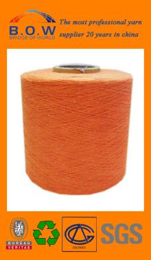 70/30 10S saffron yellow open end/oe recycle cotton yarn for gloves by cotton yarn waste recycling m