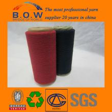 100% recycled cotton yarn/low pricerecycle regenerated70/30 5S saffron yellow open end/oe recycle co