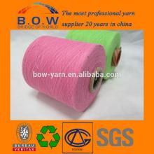100% recycled cotton yarn/low pricerecycle regenerated70/30 saffron yellow open end/oe recycle cotto