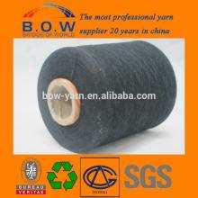 100% recycled cotton yarn/low pricerecycle regenerated65/35 5S saffron yellow open end/oe recycle co