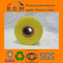 100% recycled cotton yarn/low price recycle regenerated 70/306S saffron yellow open end/oe recycle c