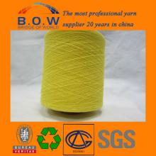 100% recycled cotton yarn/low price recycle regenerated 70/30 5S saffron yellow open end/oe recycle