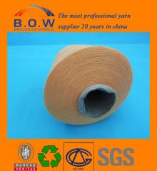 100% recycled cotton yarn/low pricerecycle regenerated65/35 8S saffron yellow open end/oe recycle co