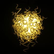 Saffron yellow multi colored glass chandelier with high quality