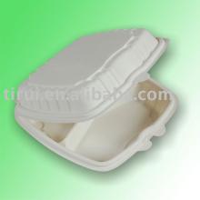 corn starch biodegradable clam shell food container lunch box