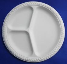 disposable 3 department plate made of corn starch