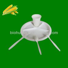 Eco friendly disposable plate spoon fork knife made from corn starch