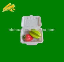 ECO friendly 700ml disposable airline food container made from corn starch