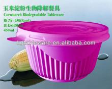 Natural corn starch tableware 450ml bowl with lid