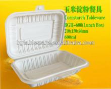 corn starch lunch box 600ml disposable food container biodegradable tableware
