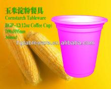 100% Biodegradable corn starch tableware 12oz coffee cup