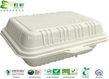 Corn starch 800ml 100% biodegradable disposable  plastic   lunch   box  with hinged lid