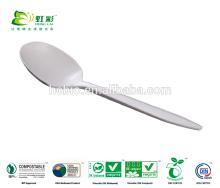 Microwavable 6 inch Corn Starch biodegradable plastic soup spoon