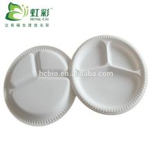 11 inch eco-friendly Corn starch 100% compostable biodegradable disposable plate with 4 compartments