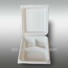Corn starch Bio-based Disposable biodegradable lunch box 220*189*40mm/ 900ml