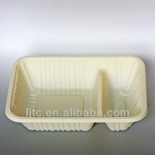 Corn starch Bio-based Disposable Lunch box 147*147*64mm/ 1000ml