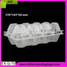 12 pieces of  egg   container  194*105*60mm pet  egg  blister packaging tray
