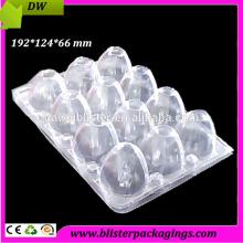 eco friendly 192*124*66  mm  PET 10pcs of transparent egg blister packaging box
