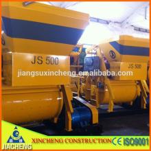 Widely- used  in project JS500 cement forced  mixer  with ring gear hot sale saffron yellow painted