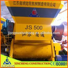 Widely-used in project JS500 forced mixer for cement used hot sale saffron yellow painted