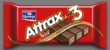 Romega Attrax Trio Milk - Wafer Enrobed in Milk Chocolate 31 gr