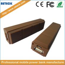Wholesale Now Product  Chocolate  Bar  Shape  Special OEM  Custom   Shape  Portable USB Power Bank