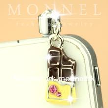 IP74 Wholesale  Mobile  3.5mm Chocolate  Bar  Anti Dust Phone Plug Charm