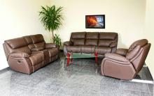 Cow leather recliner sofa set BAR Brown Metallic brown Chocolate Middle brown Coffee colors