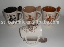 11oz ceramic mugs of coffee with V shape