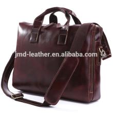 7167Q Classic Vintage Leather Chocolate Tiny Laptop Bags Shoulder Handbags Briefcase For Men