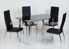Black 4-Chair with Clear Glass  Outdoor  Kitchen  Dining  Sets
