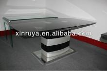 2013 hot sale modern tempered glass dining table